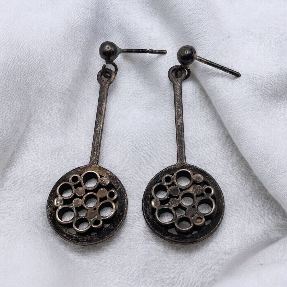 INI For David Andersen Sterling Silver 925 Pierced dangle Earrings Norway VTG